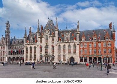 BRUGES, BELGIUM- JUNE 02, 2014: Bruges town hall, West Flanders, Belgium
