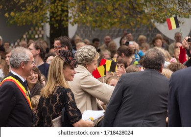 Bruges, Belgium October 25, 2013: Joyous Entry King Philippe And Queen Mathilde Of Belgium In Bruges.