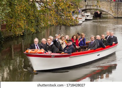 Bruges, Belgium October 25, 2013: Joyous Entry King Philippe And Queen Mathilde Of Belgium In Bruges.