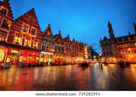 Bruges Market Square Belgium taken in 2013