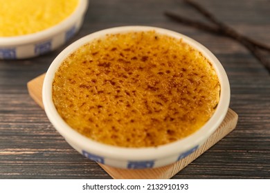 Crème Brulee Flambéed With Sugar