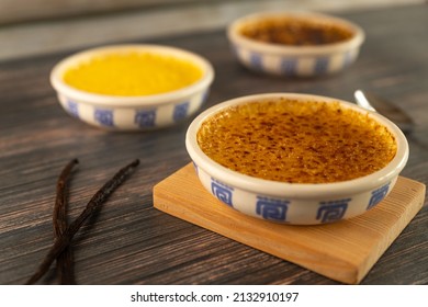 Crème Brulee Flambéed With Sugar