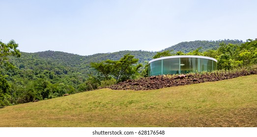 BRUMADINHO, BRAZIL - Oct 14, 2015: Sonic Pavilion By Doug Aitken At Inhotim Public Contemporary Art Museum - Brumadinho, Minas Gerais, Brazil