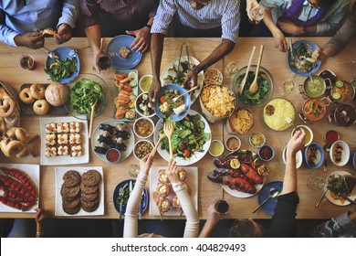 Brunch Choice Crowd Dining Food Options Eating Concept - Shutterstock ID 404829493