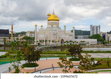 Brunei Skyline With The Golden Mosque