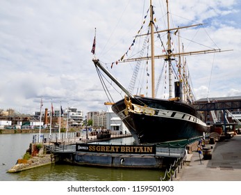 Brunels SS Great Britain, Famous Steam Ship Museum Attraction And Landmark In The City Port Of Bristol Floating Harbour. Bristol, England UK. AUGUST 2018