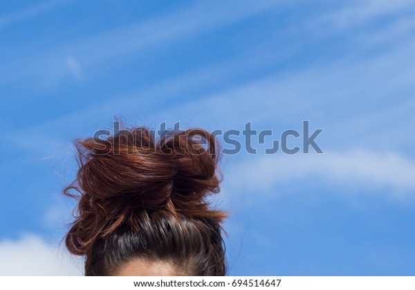 Xuvl3j0dfctzxm Easy, for any hair type. https www shutterstock com image photo brunette girl big messy bun hairstyle 694514647