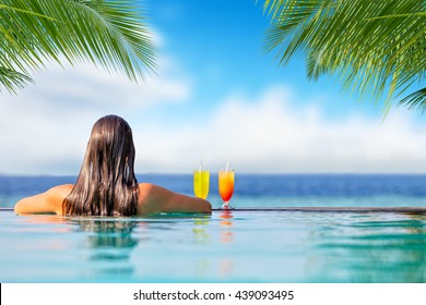 1,372 Women drinking cocktails swimming pool bar Images, Stock Photos ...