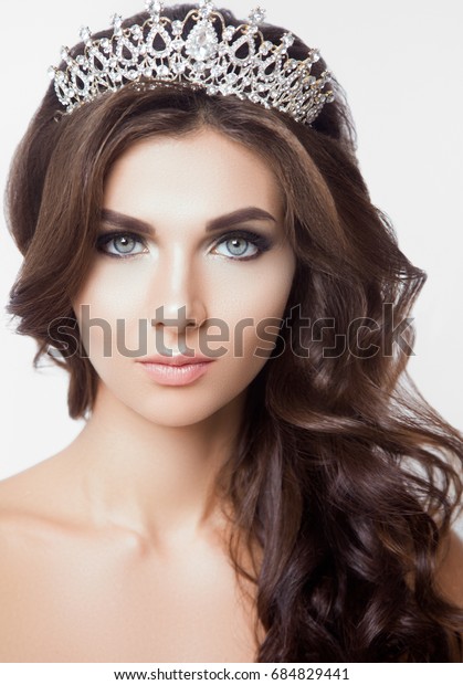 Brunette Girl Long Wavy Hair Beautiful Stock Photo Edit Now