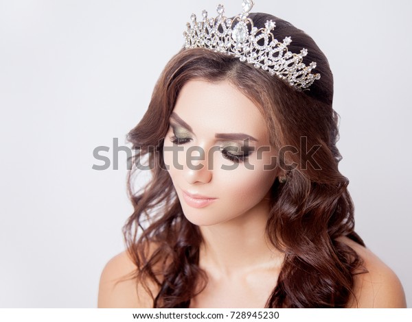 Brunette Girl Long Wavy Hair Beautiful Stock Photo Edit Now