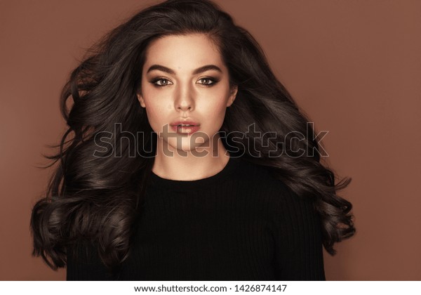 Brunette Haired Woman Portrait Brown Eyes Stock Image Download Now