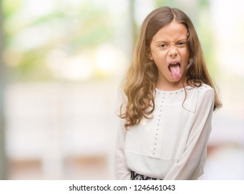 Brunette Hispanic Girl Sticking Tongue Out Stock Photo 1246461043 ...