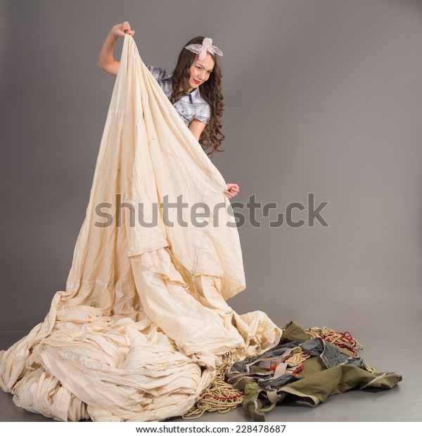 Brunette Long Hair Style Pinup Collects Stock Photo Edit Now