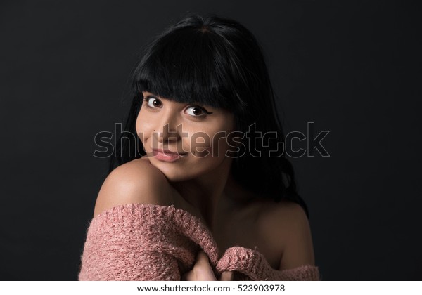 Brunette Mixed Race Hispanic Caucasian Girl Stock Photo Edit Now
