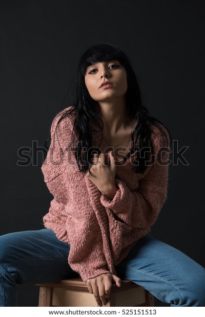 Brunette Mixed Race Hispanic Caucasian Girl Stock Photo Edit Now