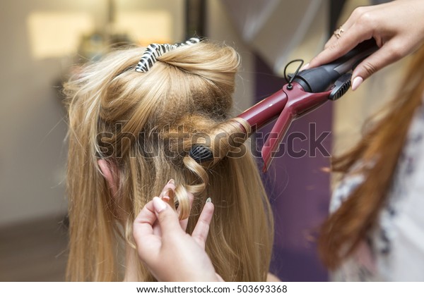 Brunette Red Hair Hairdresser Artist Making Stock Photo Edit Now