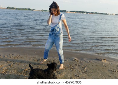 brunette travels on the beach true friend - Powered by Shutterstock