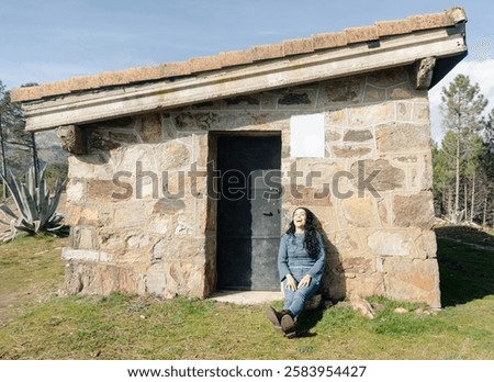 Similar – Image, Stock Photo Mountain hut in front of peak in low lying clouds
