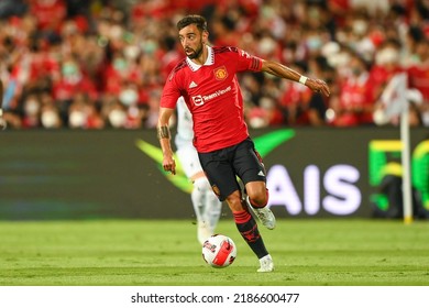 Bruno Fernandes #8 Of Manchester United Control The Ball During The Match Manchester Utd And Liverpool At Rajamangala Stadium On July12 2022, Bangkok Thailand
