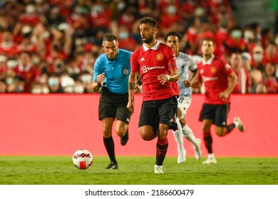 Bruno Fernandes #8 Of Manchester United Control The Ball During The Match Manchester Utd And Liverpool At Rajamangala Stadium On July12 2022, Bangkok Thailand
