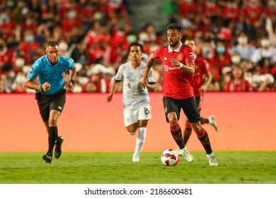 Bruno Fernandes #8 Of Manchester United Control The Ball During The Match Manchester Utd And Liverpool At Rajamangala Stadium On July12 2022, Bangkok Thailand
