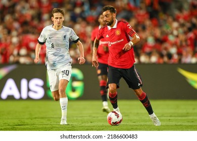 Bruno Fernandes #8 Of Manchester United Control The Ball During The Match Manchester Utd And Liverpool At Rajamangala Stadium On July12 2022, Bangkok Thailand
