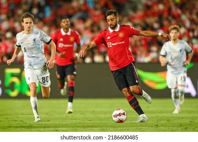 Bruno Fernandes #8 Of Manchester United Control The Ball During The Match Manchester Utd And Liverpool At Rajamangala Stadium On July12 2022, Bangkok Thailand
