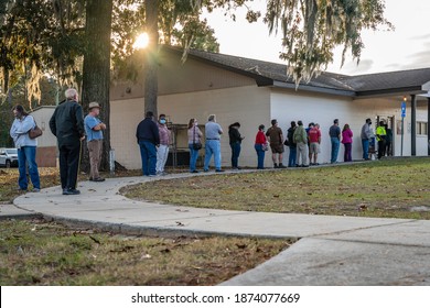 Brunswick, Georgia USA - December 14, 2020: Early Voting Has Begun In Georgia For The Runoff Elections That Will Decide Two U.S. Senate Seats.