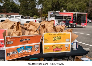 Brunswick, Georgia USA - December 31, 2020: Scenes From The Collard Green Caucus Food Giveaway, Sponsored By Black Voters Matter And A Better Glynn, Held At Ballard Park.