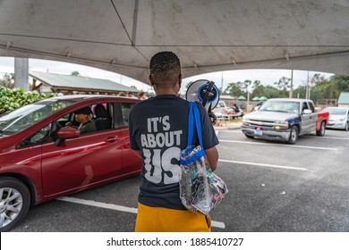 Brunswick, Georgia USA - December 31, 2020: Scenes From The Collard Green Caucus Food Giveaway, Sponsored By Black Voters Matter And A Better Glynn, Held At Ballard Park.