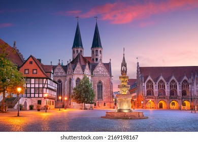 Brunswick, Germany. Cityscape image of historical downtown of Brunswick, Germany with St. Martini Church and Old Town Hall at summer sunset. - Shutterstock ID 2169198167