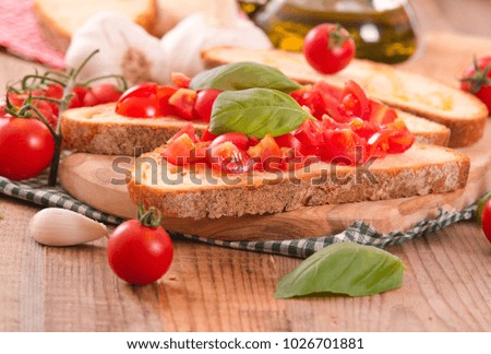 Similar – Hausgemachte italienische Bruschetta