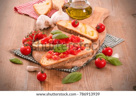 Similar – Hausgemachte italienische Bruschetta