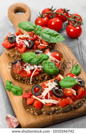 Similar – Hausgemachte italienische Bruschetta