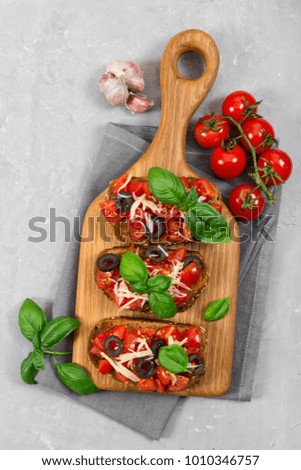 Similar – Image, Stock Photo Homemade Italian Bruschetta Appetizer