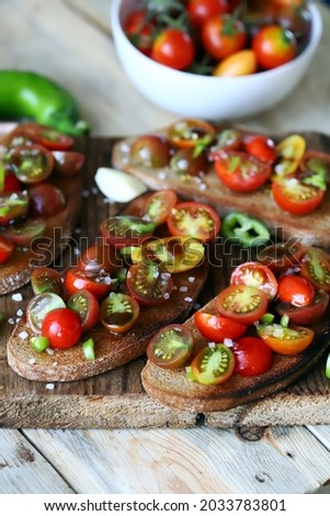 Similar – Hausgemachte italienische Bruschetta