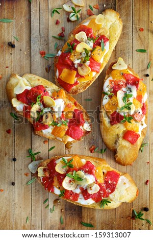 Similar – Puff pastry tarts with nectarines, camembert and thyme