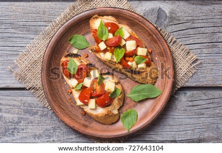 Similar – Hausgemachte italienische Bruschetta A