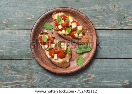 Similar – Hausgemachte italienische Bruschetta A