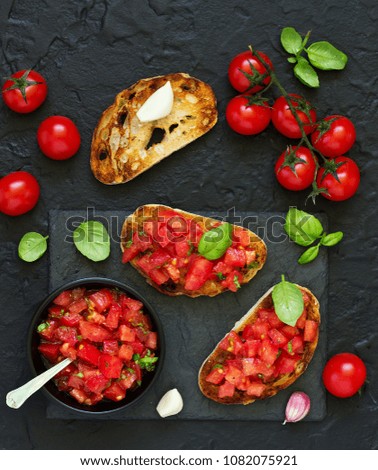 Similar – Image, Stock Photo Homemade Italian Bruschetta Appetizer