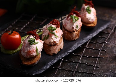 Bruschetta with vegetables  - Shutterstock ID 1239204376