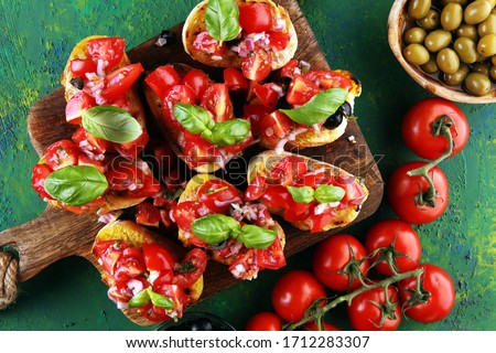 Similar – Image, Stock Photo Homemade Italian Bruschetta Appetizer