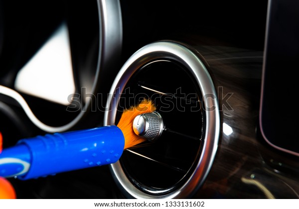 Brush Cleaning Off Dust Car Interior Stock Photo Edit Now