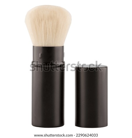 The brush for cosmetics is isolated on a white background. Concept of care of skin