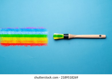 brush drawing rainbow  abstract creative simple idea 