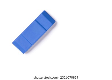 Brush eraser isolated on white background with clipping path. top view, flat lay.