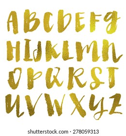 gold paintbrush font