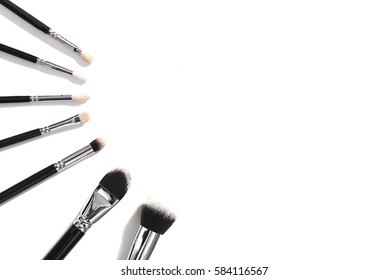 brush for makeup, eye shadow, view from above