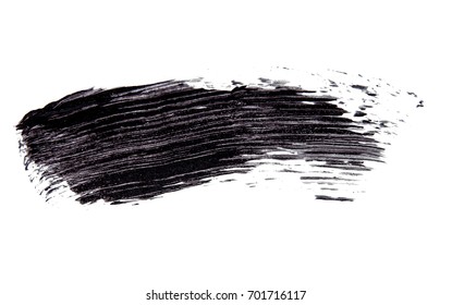 Brush Strok Of Black Shade Of Mascara On White