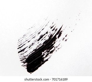 Brush Strok Of Black Shade Of Mascara On White